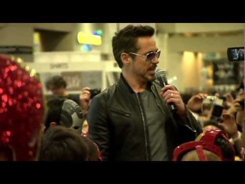 SDCC 2012: Robert Downey Jr Surprises Kids During Iron Man 3 Kids Costume Event – Video